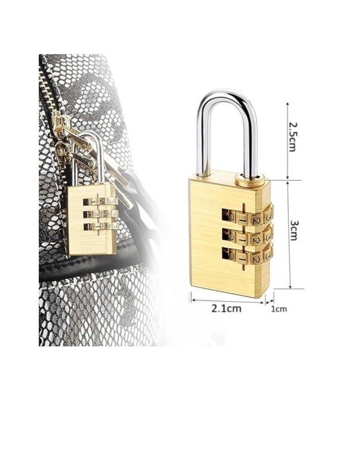 Coded Lock Combination Padlock Resettable 3-Digit Password Suitable for Lockers Backpack Luggage Bags Doors (55x21x10mm) - Image 2