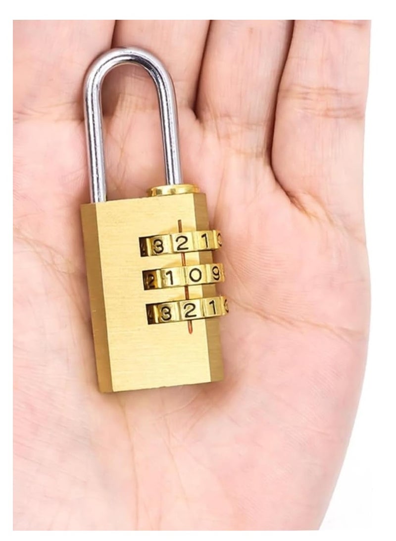 Coded Lock Combination Padlock Resettable 3-Digit Password Suitable for Lockers Backpack Luggage Bags Doors (55x21x10mm) - Image 1