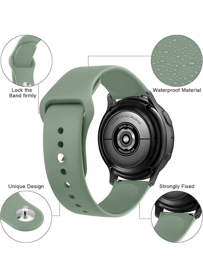 ELTRAZONE Green Soft Silicone Sport Band for Samsung Galaxy Watch 6 (40mm/44mm) & Galaxy Watch 6 Classic (43mm/47mm) – 20mm Replacement Strap for Men and Women - Image 2