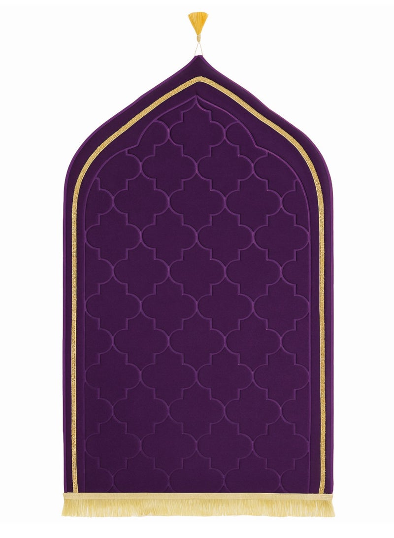 Fabienne Foam Filled Prayer Mat Soft, Anti-Skid, Portable and Light-Weight Sajada for Men Women Kids Eid Gift Ramadan 70x110cm Purple - Image 1