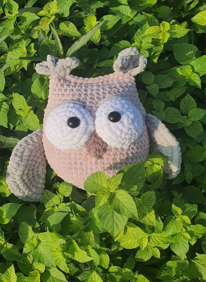 Draxon funny owl crochet fuzzy stuffed with wings cuddly knit soft yarn plush - Image 2
