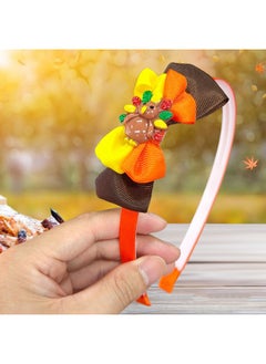 HOXIEYA Thanksgiving Bow Headband Cute Turkey Hair Band For Girls Baby Thanksgiving Hair Accessories Party Gift Thanksgiving Hair Band For Kids Girls  - Image 2