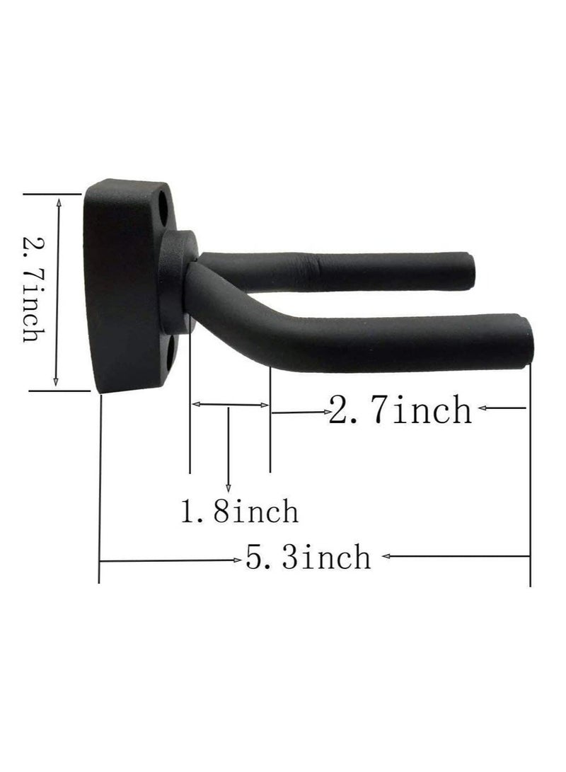 Mike Music Guitar Holders Hooks Stands Hangers Wall Mount Display with Screws Fits All Size Guitars Bass Mandolin Banjo Ukulele (guitar holder 6 pack, black) - Image 4