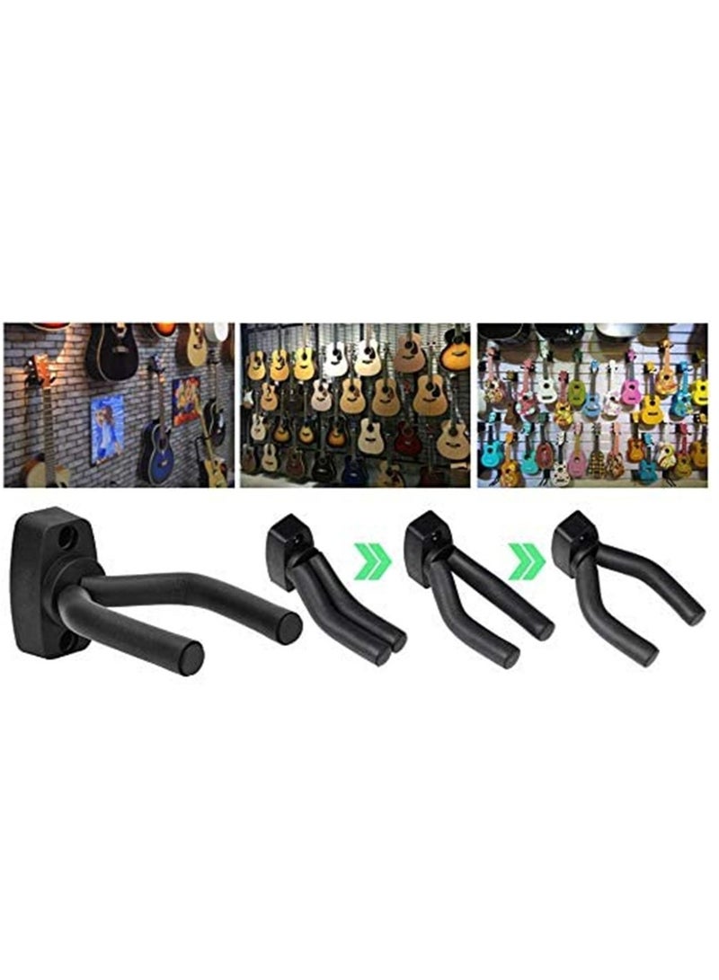 Mike Music Guitar Holders Hooks Stands Hangers Wall Mount Display with Screws Fits All Size Guitars Bass Mandolin Banjo Ukulele (guitar holder 6 pack, black) - Image 5