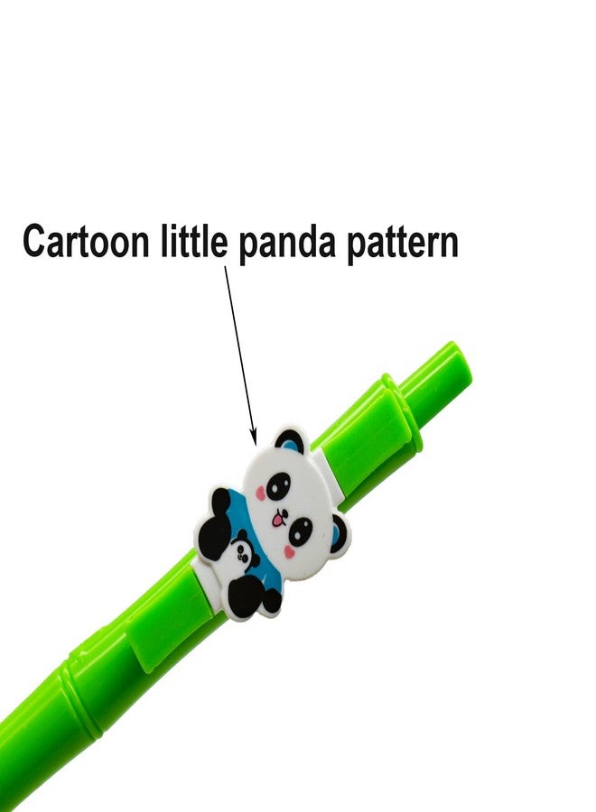 مايداهوي مجموعة أقلام مايداهوي المكونة من 12 قلمًا لطيفًا بتصميم دب الباندا، قابلة للسحب، مصنوعة من الخيزران الأخضر، أقلام جل كاواي بتصميم دب الباندا، حبر أسود، مناسبة للمدرسة، المكتب، وحفلات الأطفال. - Image 5