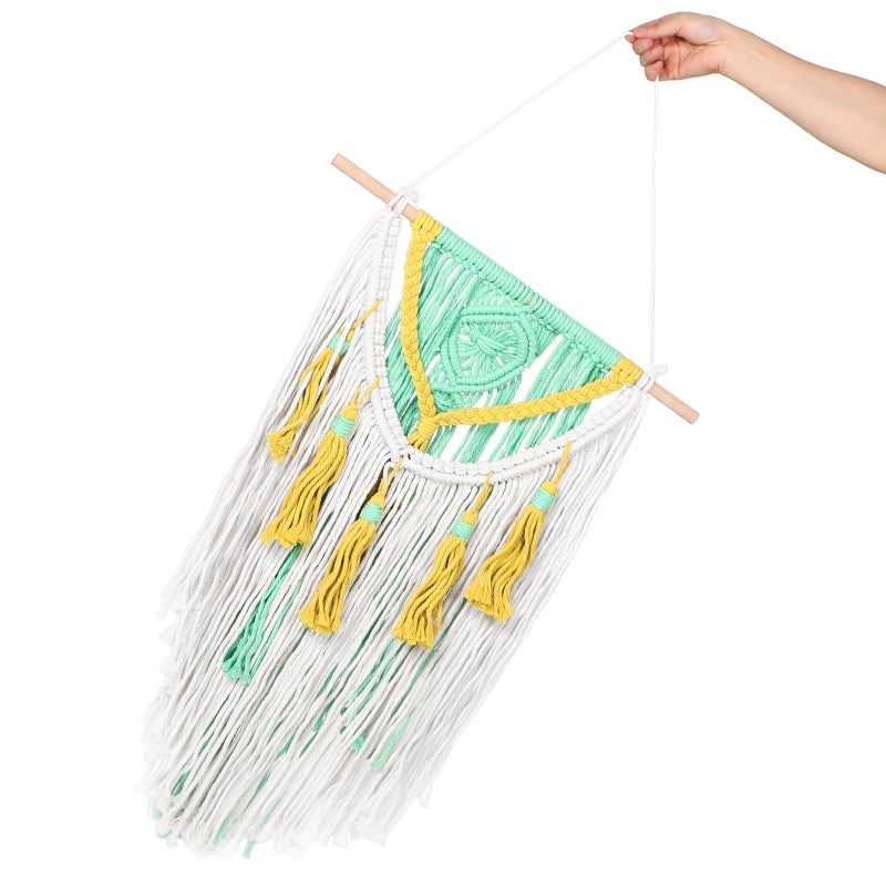 Wall Hanging Tapestry: Boho Macrame Decor - Bohemian Cotton Tapestry with Tassels - Woven Wall Art for Living Room Bedroom - Boho Home Décor - Image 3