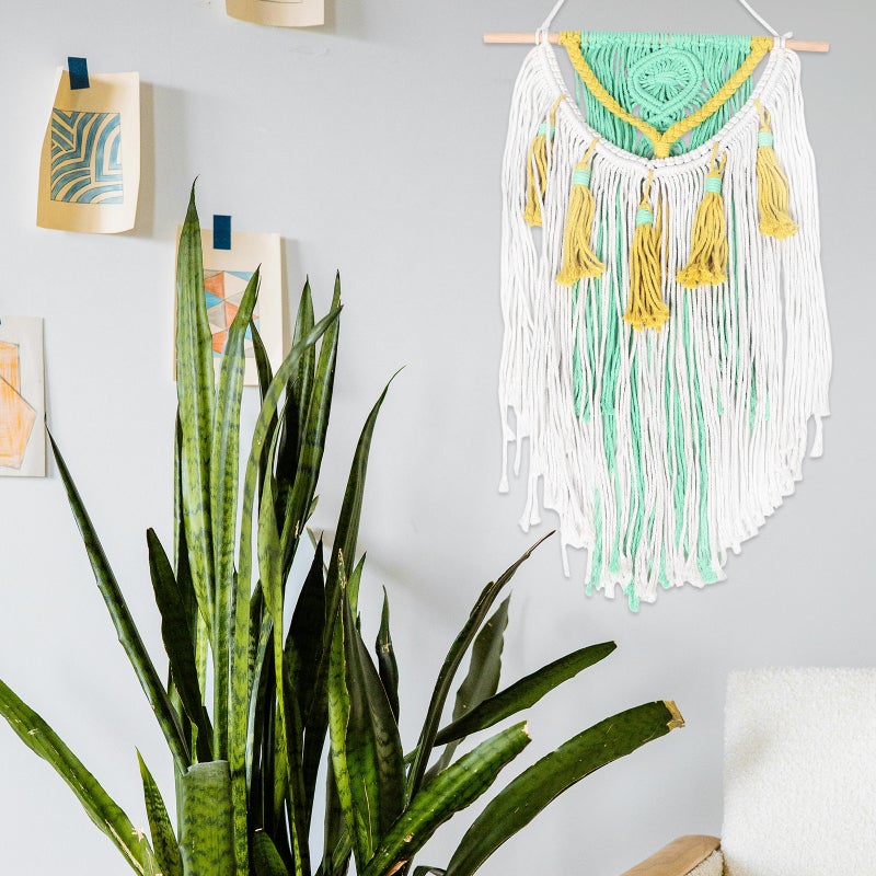 Wall Hanging Tapestry: Boho Macrame Decor - Bohemian Cotton Tapestry with Tassels - Woven Wall Art for Living Room Bedroom - Boho Home Décor - Image 4
