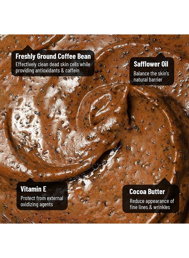 YILEST Dak Lak Coffee Face Polish- Scrub Cream, With Pure Coffee Beans&Cocoa Butter, 100% Vegan Exfoliating Scrub for Smooth & Glowing Skins | Anti Blackheads, Enlarged Pores, Wrinkles & Fine Lines 60ML - Image 4