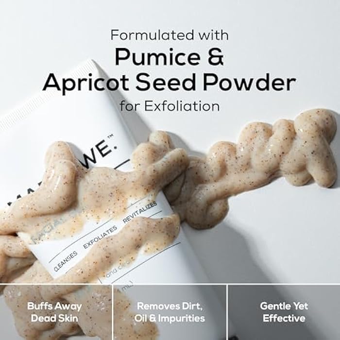 MARLOWE. No. 122 Facial Scrub 6 oz, Gentle Face Exfoliator with Apricot Seed Powder & Pumice, Cleanses & Smooths, Fresh Pine & Agarwood Scent - Image 5