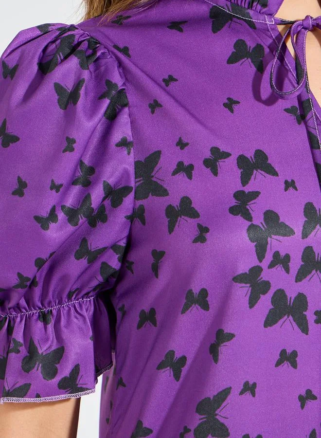 Take Two Butterfly Print Dress