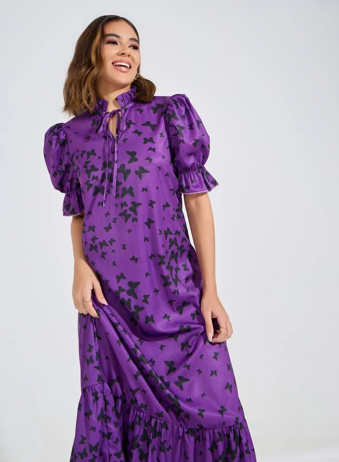 Take Two Butterfly Print Dress