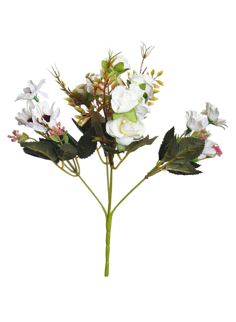 Huitich Eternal Blossoms: Artificial Mini Rose Flowers for Timeless Elegance White  - Image 1