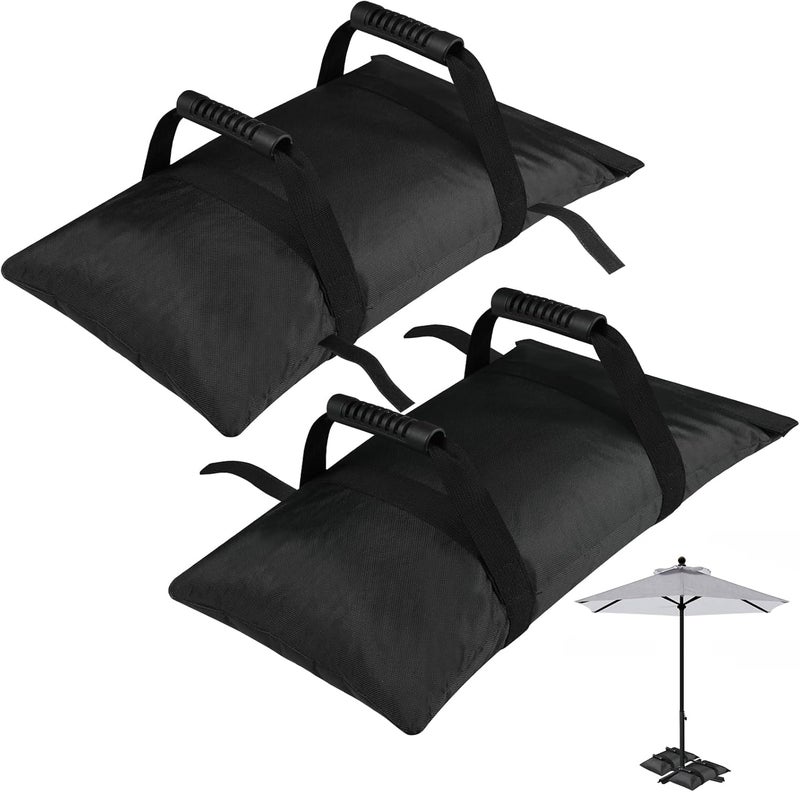 NVAAV 90LBS Extra Large Umbrella Base Weight Set of 2, Patio Fillable Sand Bags for Weight, Heavy-Duty Furniture Outdoor Weights for Umbrella Stand Patio Garden Backyard, Black(Without Sand) - Image 1