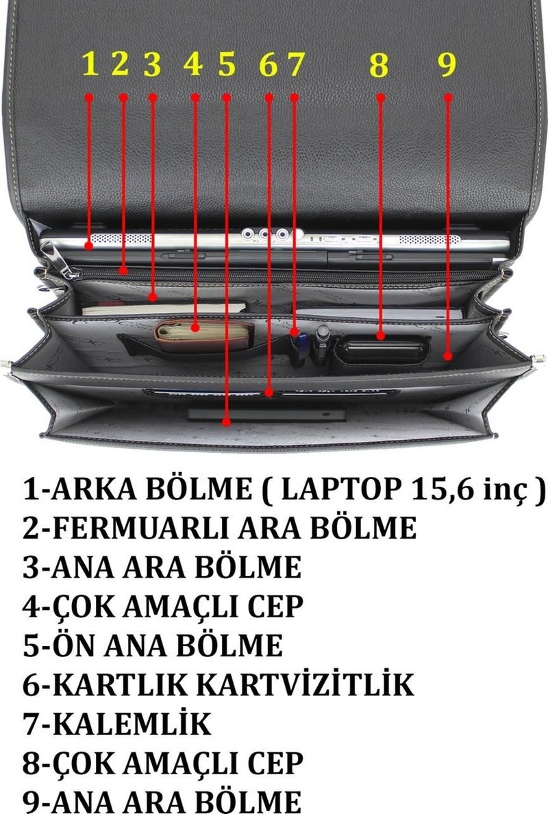 Leather Briefcase with Laptop Compartment 15.6" Inch