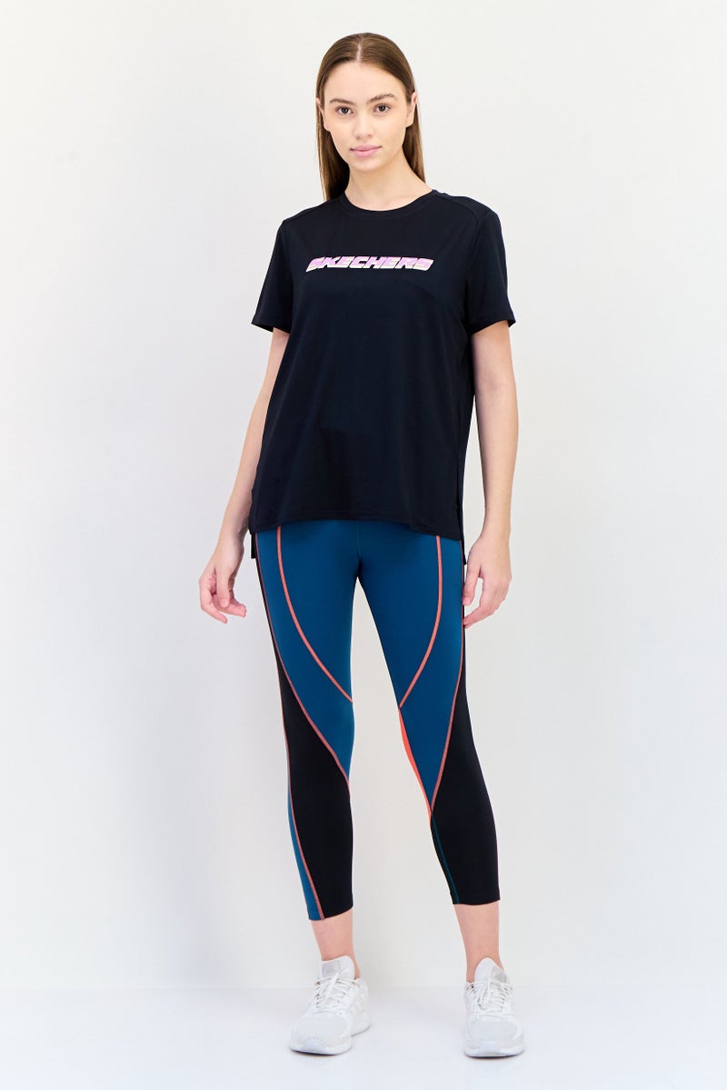 SKECHERS Women Sportswear Fit Short Sleeve Outdoor T-Shirt Black - Image 3