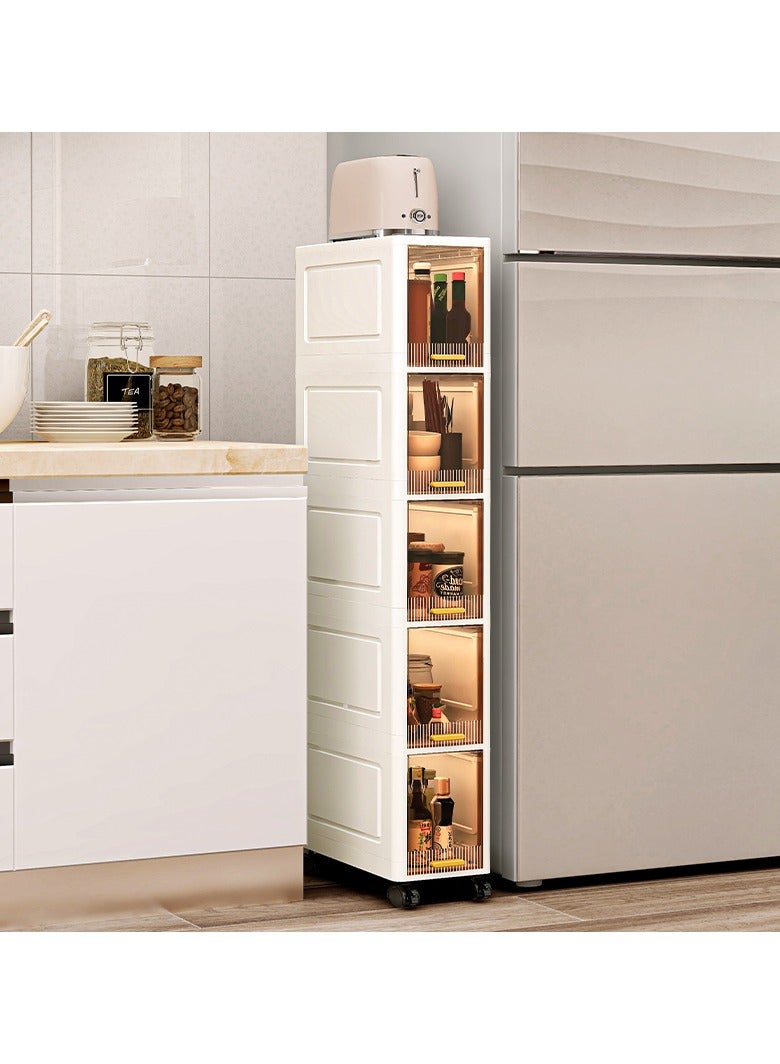 TWEGGON Narrow Rolling Shelf Sliding Vertical Storage Organizer for Kitchen Office Living and Study Rooms - Image 2