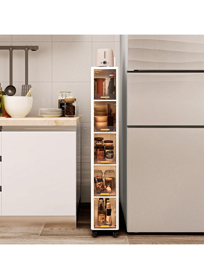 TWEGGON Narrow Rolling Shelf Sliding Vertical Storage Organizer for Kitchen Office Living and Study Rooms - Image 3