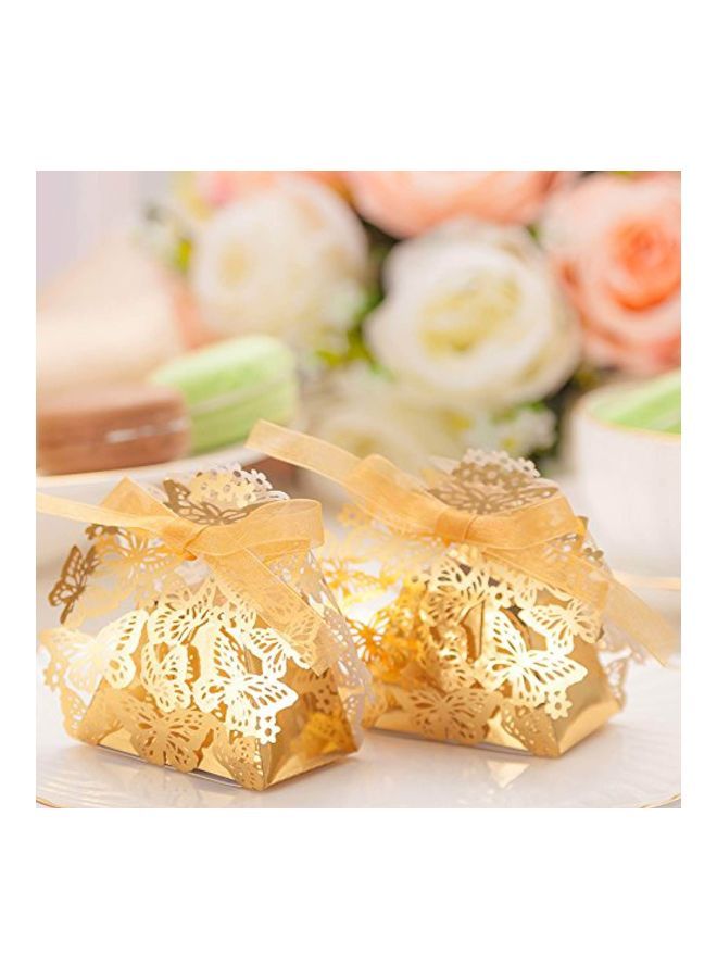 نيبمينينت صندوق هدايا زينة من 50 قطعة ذهبي 6X4X8سنتيمتر - Image 2