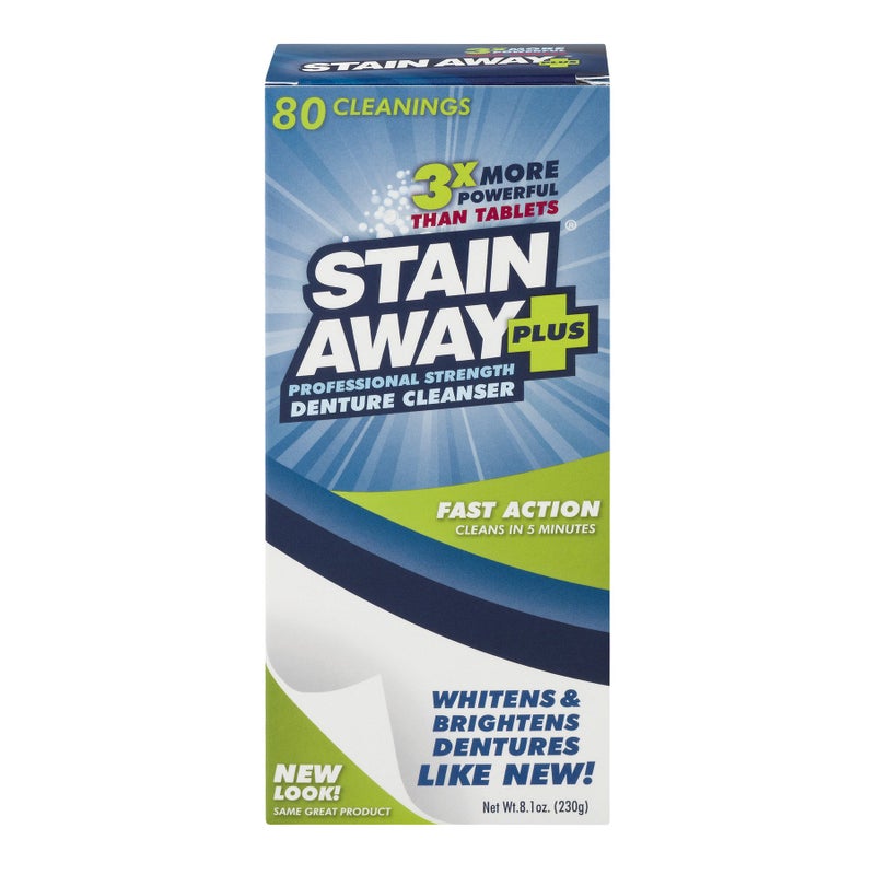 STAIN-AWAY PLUS DENTURE CLEANSER 8.4 OZ - Image 1