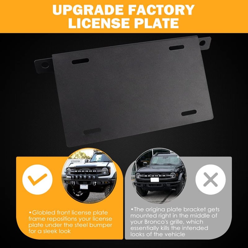 GLOBLED Front License Plate Bracket for Ford Bronco - Image 5