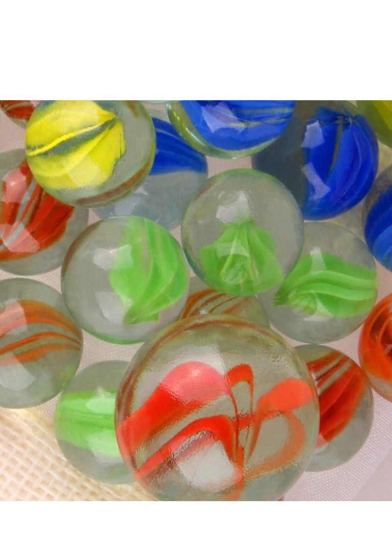 PMLAND 40 Pieces Cats Eyes Glass Marbles Sling Shot Ammo Assorted Colors with a Free Bonus Shooter Marble Drawstring Storage Bag - Image 3