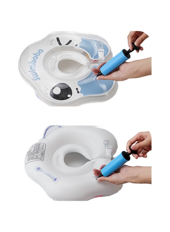 SwimBoBo Baby Swimming Ring With Double Air Cushion Neck Ring, 0-1 Year Old Newborn Swimming Ring, Infant Bath Neck Ring, K5012 Blue M - Image 3