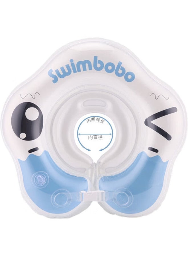 SwimBoBo Baby Swimming Ring With Double Air Cushion Neck Ring, 0-1 Year Old Newborn Swimming Ring, Infant Bath Neck Ring, K5012 Blue M - Image 2