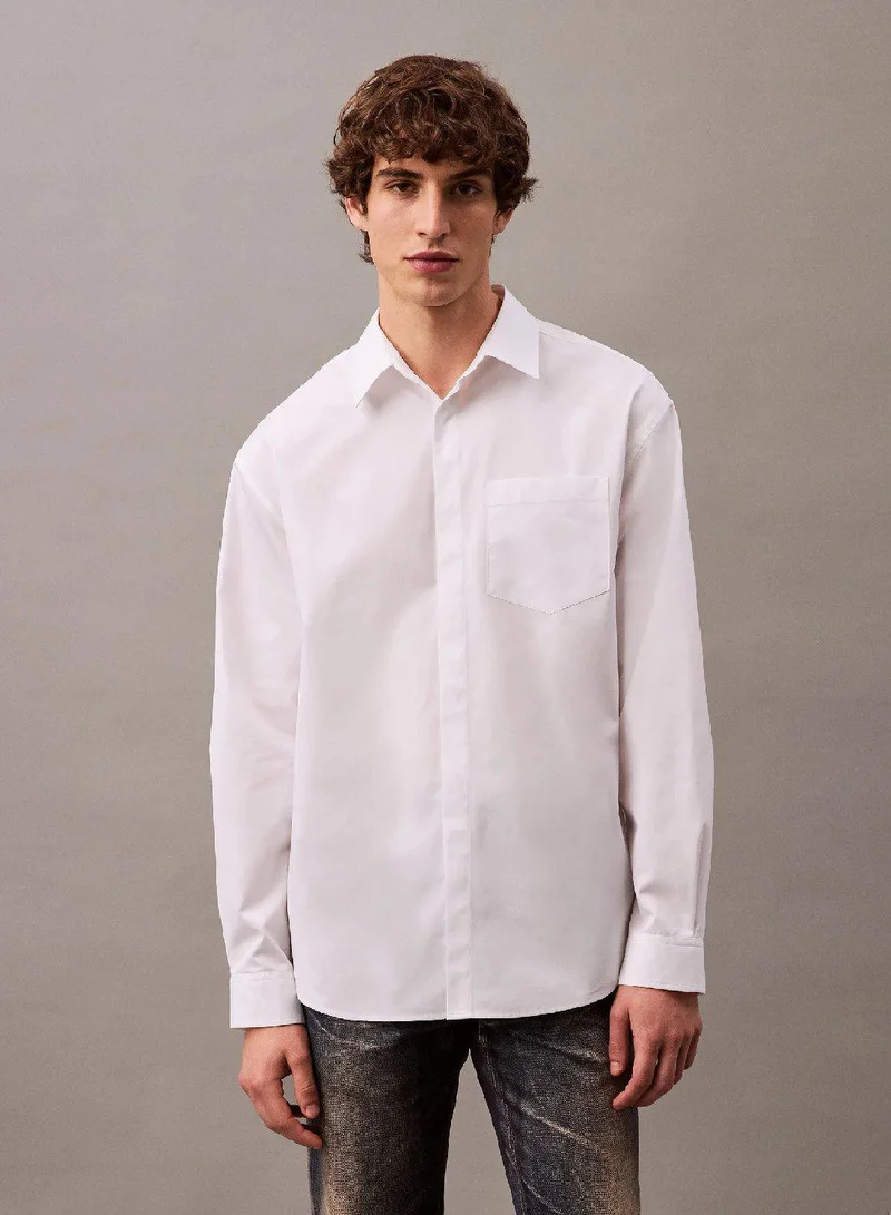 Calvin Klein Pocket Cotton Button-Down Shirt