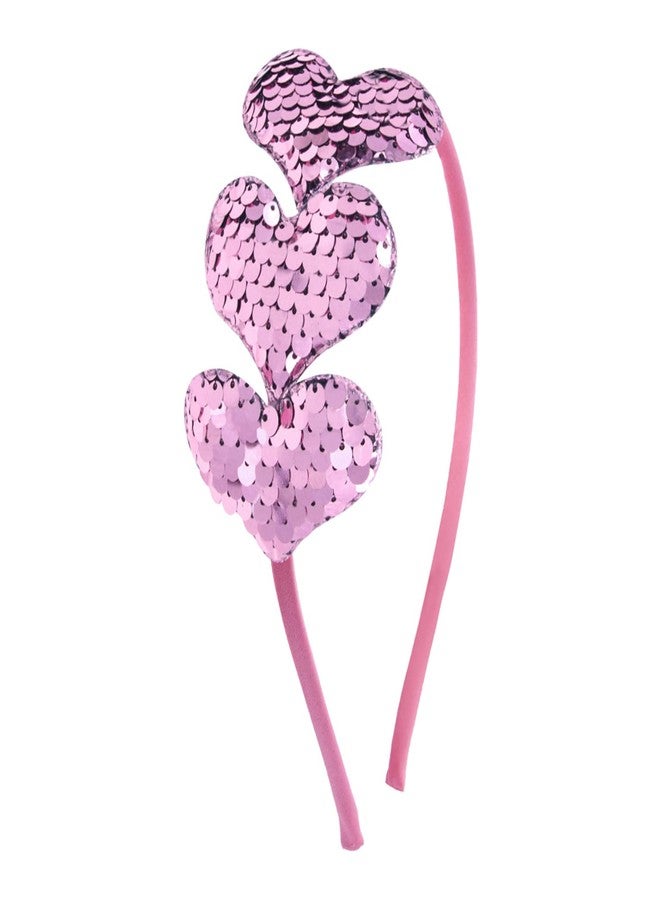 Dzrige Valentine's Day Heart Headband Sequin Love Hair Band Hoop Glitter Heart Shaped Hair Accessoires for Girls Women Valentine's Day New Year Wedding Birthday Party Gift - Image 1