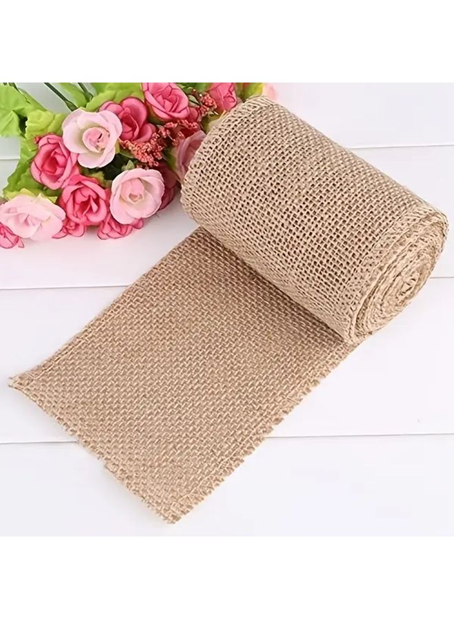 Natural Hessian Brown Linen Fabric Roll 1400mm Wide For Crafts And Wedding Decorations - Image 1