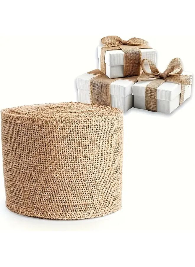 Natural Hessian Brown Linen Fabric Roll 1400mm Wide For Crafts And Wedding Decorations - Image 2