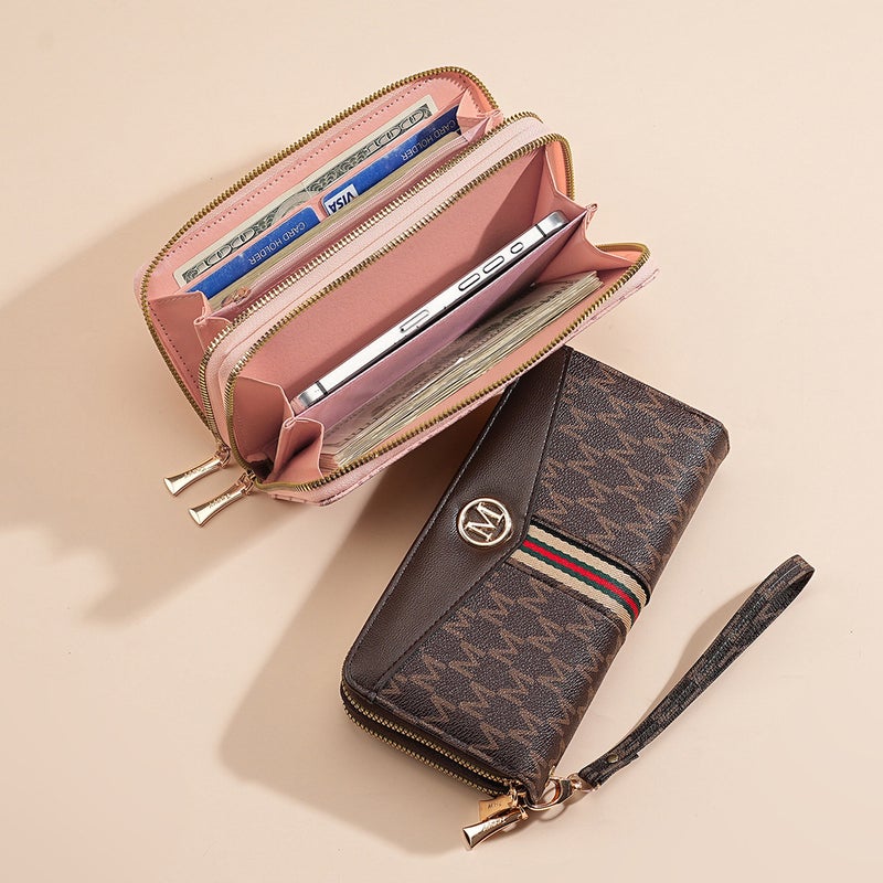 Multifunctional Solid Color PU Leather Wallet, RFID Blocking Design Portable Daily Storage Purse for Cards Cash Coin Business Use - Image 2