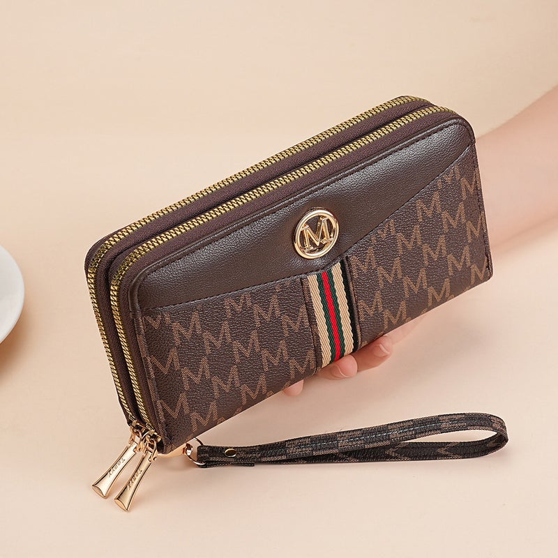 Multifunctional Solid Color PU Leather Wallet, RFID Blocking Design Portable Daily Storage Purse for Cards Cash Coin Business Use - Image 1