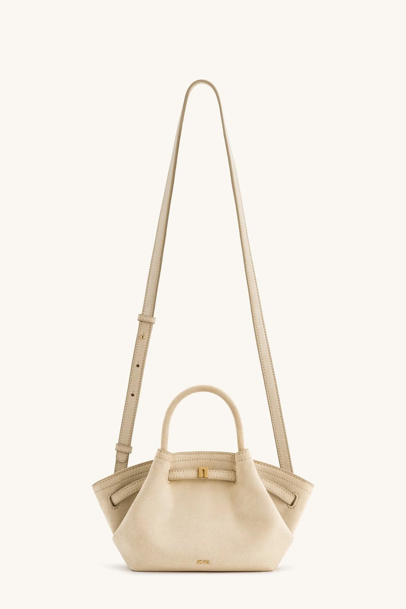 JW PEI Hana Mini Faux Suede Tote White - Image 1