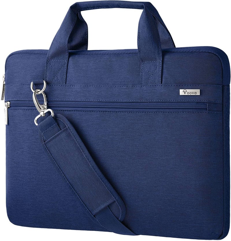 Voova Laptop Bag 17 17.3 Inch, 360° Protective Laptop Case Sleeve with Shoulder Strap Compatible with 17-18 Inch Lenovo Asus Acer Dell Hp, Waterproof Computer Bag Slim Briefcase for Men Women, Blue - Image 1