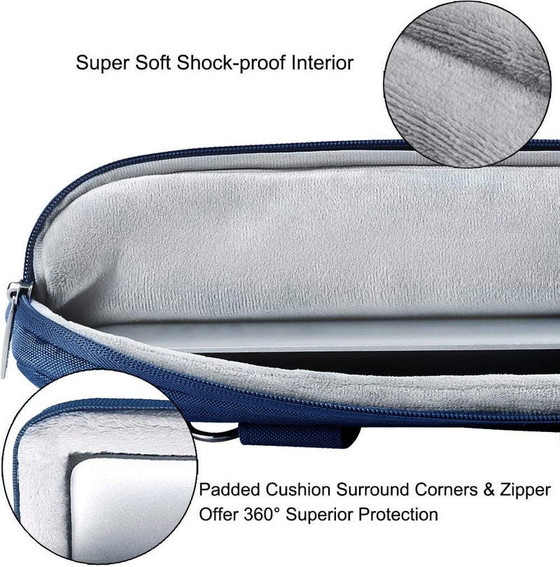 Voova Laptop Bag 17 17.3 Inch, 360° Protective Laptop Case Sleeve with Shoulder Strap Compatible with 17-18 Inch Lenovo Asus Acer Dell Hp, Waterproof Computer Bag Slim Briefcase for Men Women, Blue - Image 3