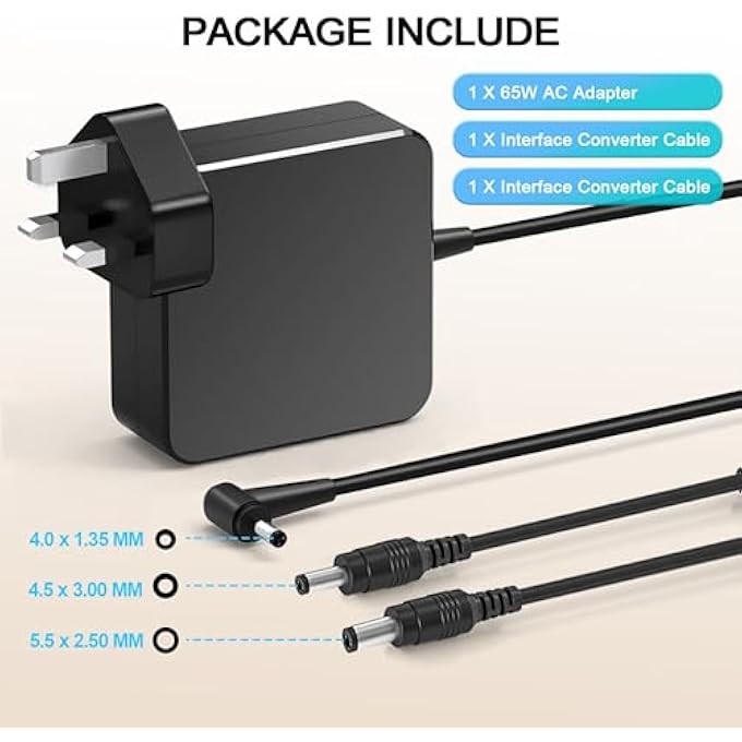 rayihni 65W LAPTOP CHARGER FOR ASUS VIVOBOOK 15 17 14 X540 X540S X540SA X540UA X540L X540LA F512FA F512DA F512F F512D F512 F510UA F510 F510QA M712D M712J M712U ZENBOOK UX360 UX305 UX330 NOTEBOOK POWER ADAPTER - Image 3