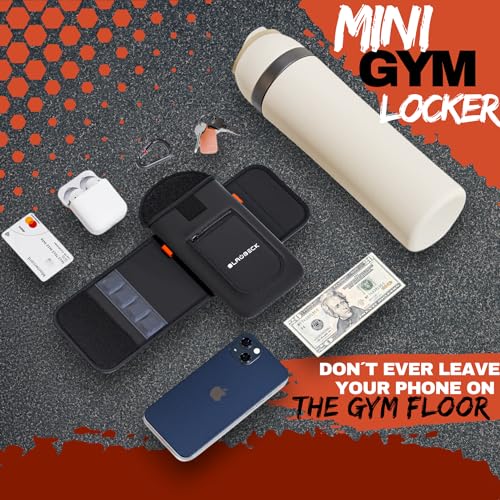 BLAUBECK Magnetic Water Bottle Sleeve Bag and Large Pocket Phone Holder for Gym - Black Pouch with 4 Magnets - Attach it to Any Gym Equipment & Golf Carts - Magnetic Bag Mount for Phones - Gym Essentials - Image 5