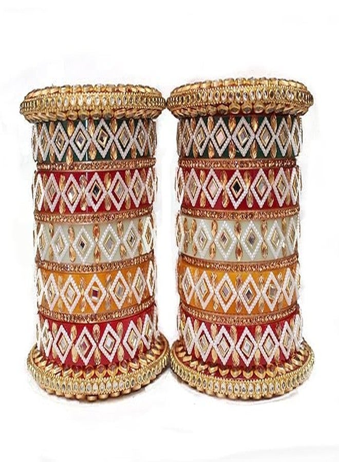 BANGLESKART Rajasthani Rajwadi Radiant Spectrum: مجموعة أساور ملونة مصممة (2.6) - Image 2