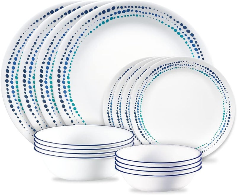 Corelle طقم أدوات المائدة كوريل أوشن بلو 16 قطعة - Image 1