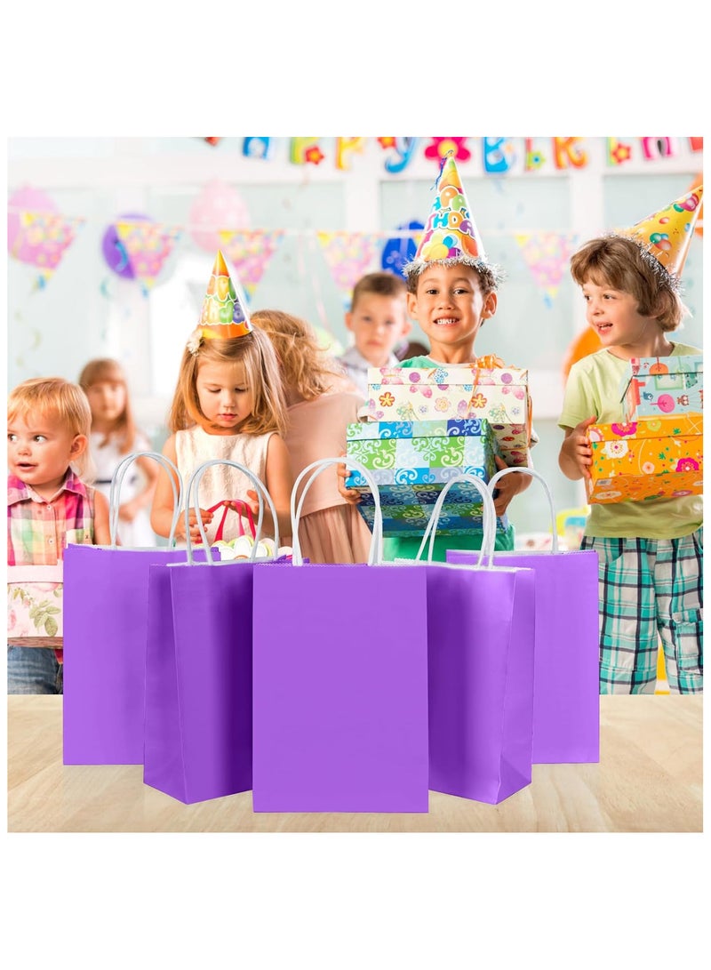 ECVV Gift Bags Paper Bags, 12 PCS Purple Small Paper Party Bags, Gift and Sweet Bags with Twist Handles, Paper Party Bags for Kids Party, Wedding, Birthday  (PURPLE, 21 * 15 * 8 Cm) - Image 5