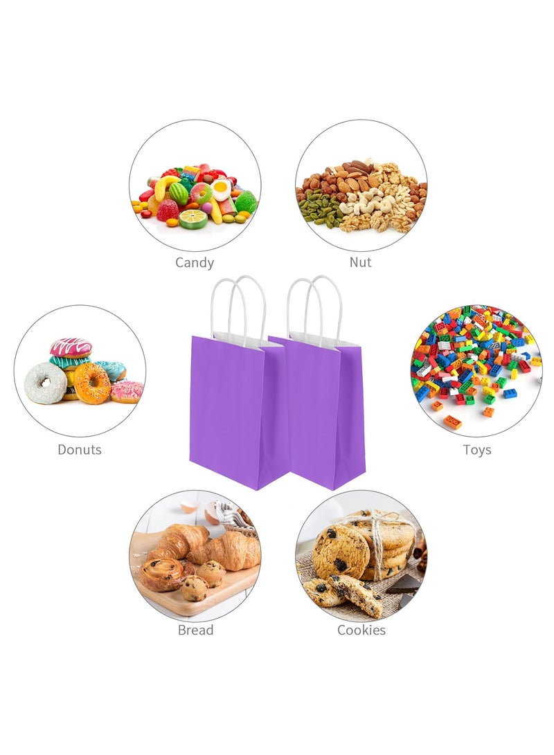 ECVV Gift Bags Paper Bags, 12 PCS Purple Small Paper Party Bags, Gift and Sweet Bags with Twist Handles, Paper Party Bags for Kids Party, Wedding, Birthday  (PURPLE, 21 * 15 * 8 Cm) - Image 2