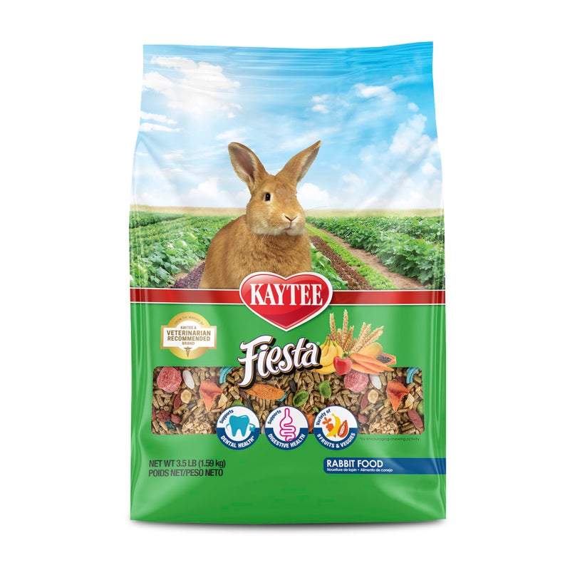 Kaytee Fiesta Rabbit Food, Nutritious and Fun Blend, Supports Dental Health and Digestion, 3.5 pounds - Image 1