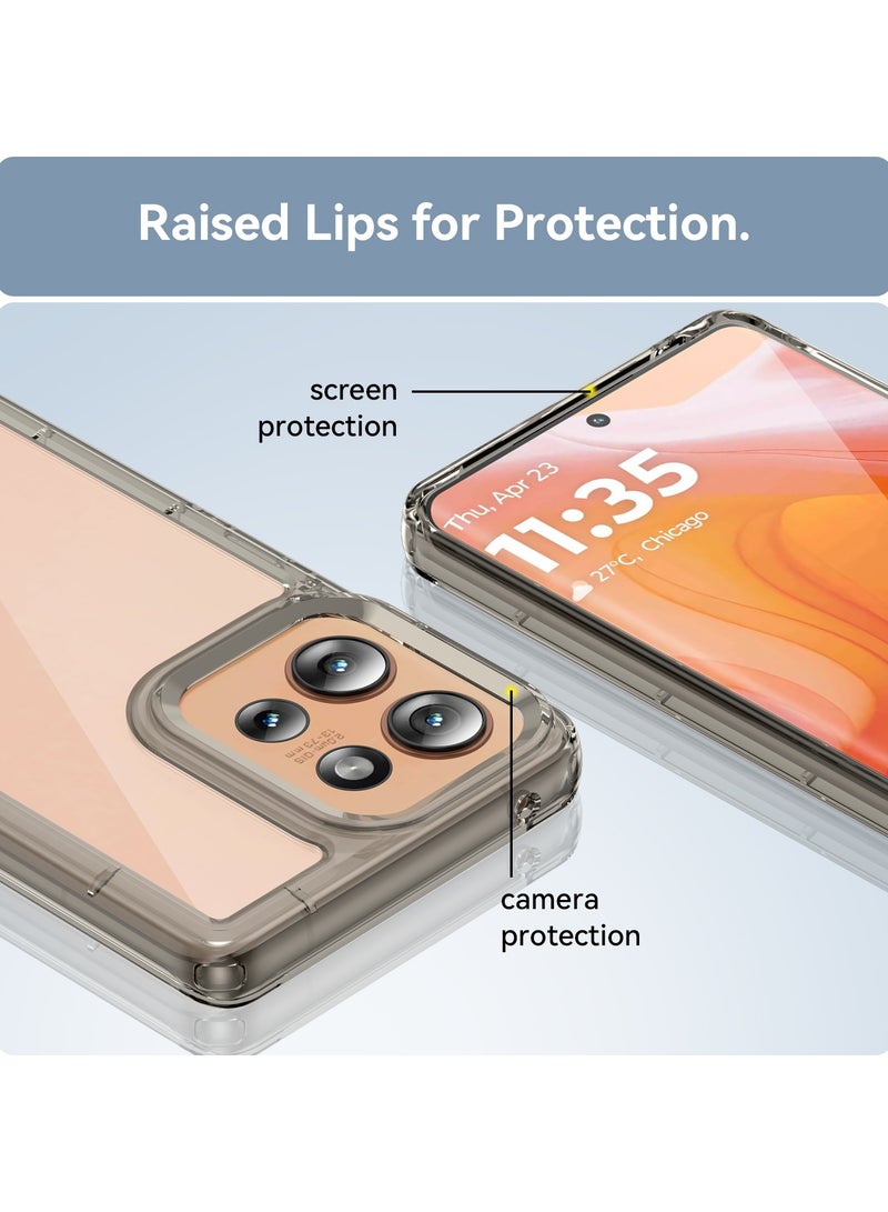 SanHu for Motorola Edge 50 5G Case Cover, High Quality Hard Backplane Soft Border Pure and Bright Comfortable Feel Cell Phone Protective Case for Motorola Edge 50 5G, Grey - Image 5