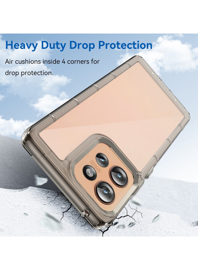 SanHu for Motorola Edge 50 5G Case Cover, High Quality Hard Backplane Soft Border Pure and Bright Comfortable Feel Cell Phone Protective Case for Motorola Edge 50 5G, Grey - Image 3