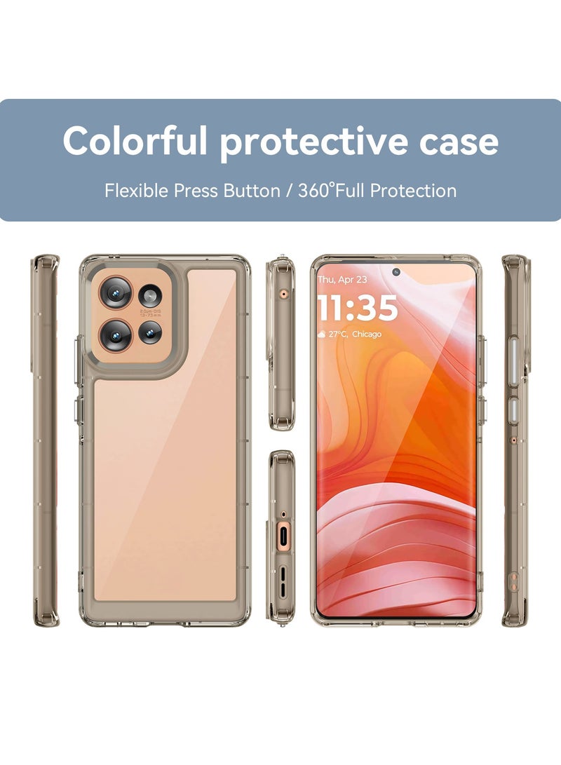 SanHu for Motorola Edge 50 5G Case Cover, High Quality Hard Backplane Soft Border Pure and Bright Comfortable Feel Cell Phone Protective Case for Motorola Edge 50 5G, Grey - Image 2