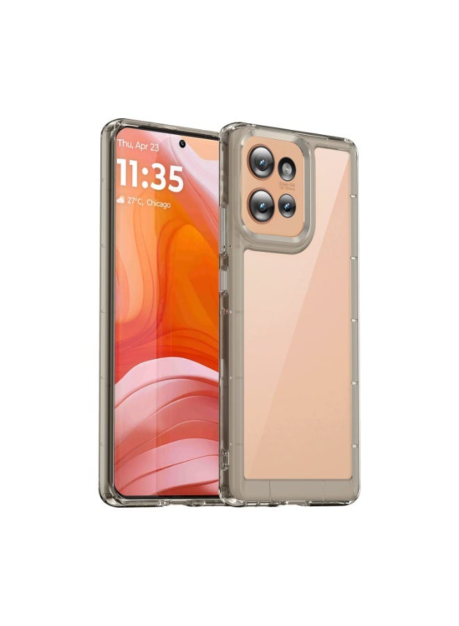 SanHu for Motorola Edge 50 5G Case Cover, High Quality Hard Backplane Soft Border Pure and Bright Comfortable Feel Cell Phone Protective Case for Motorola Edge 50 5G, Grey - Image 1