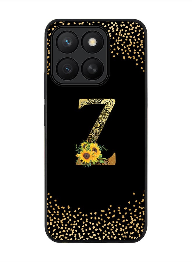 Stylizedd For Honor X8c Case,Slim fit Camera Protection, Shockproof Thin Phone cover  - Custom Floral Monogram - Z ( Black )