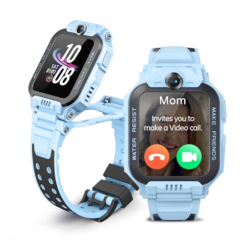 imoo Kids Watch Phone Z7 [4G Cellular + GPS + Health], 4G Smartwatch, HD Video & Voice Call, GPS Enabled with 14 Days Historical Track, Kids Emotion Detector, HeartRate, Body Temp., SPO2 (Blue) - Image 1