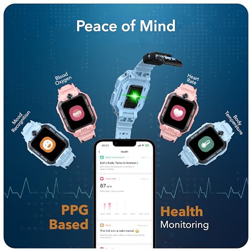 imoo Kids Watch Phone Z7 [4G Cellular + GPS + Health], 4G Smartwatch, HD Video & Voice Call, GPS Enabled with 14 Days Historical Track, Kids Emotion Detector, HeartRate, Body Temp., SPO2 (Blue) - Image 5